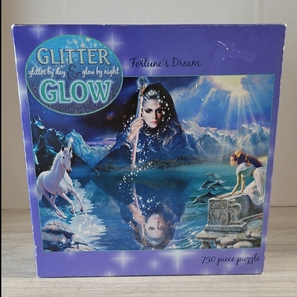 Glitter & Glow Fortune's Dream Magical Unicorn 750 Piece Puzzle New Vintage Y2K